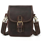 Brown leather crossbody mini bag for everyday use