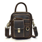 Brown leather crossbody mini bag for everyday use
