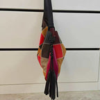 Colorful leather crossbody mini bag with stylish tassel detail