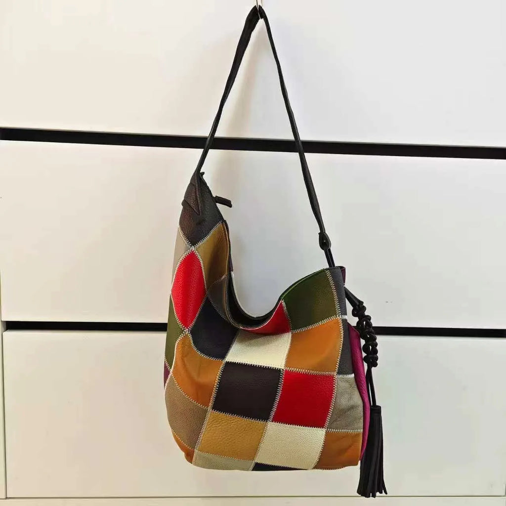 Colorful leather crossbody mini bag, stylish and versatile for daily use