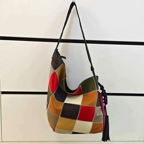 Colorful leather crossbody mini bag, stylish and versatile for daily use