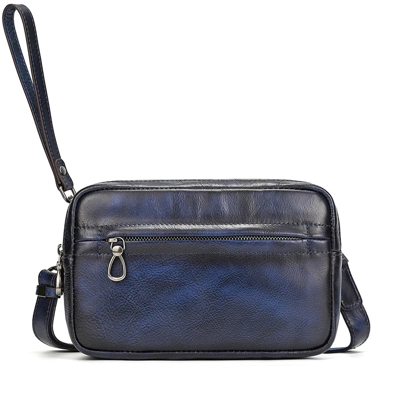 Navy leather crossbody mini bag for everyday use