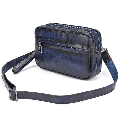 Navy leather crossbody mini bag for everyday use