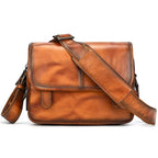 Leather crossbody mini bag in rich tan for everyday use