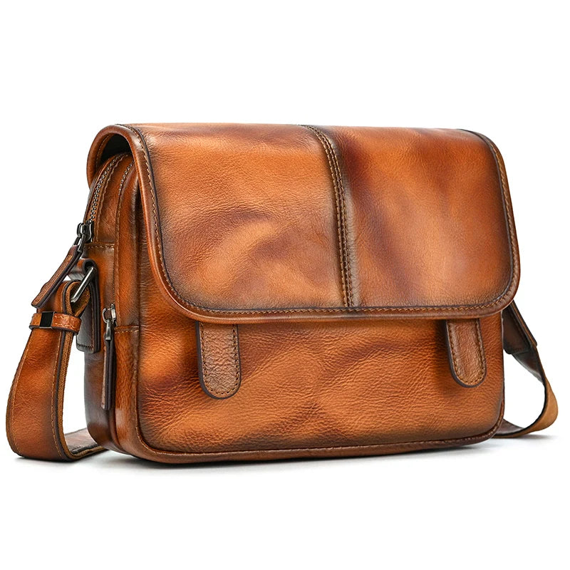 Brown leather crossbody mini bag for everyday use