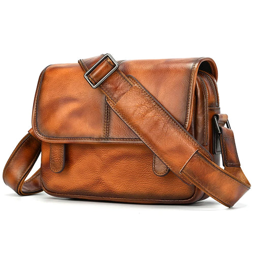 Leather crossbody mini bag in brown, perfect for casual outings