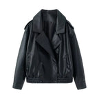 Black leather jacket biker for stylish rides and casual outings