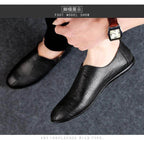 Stylish black leather loafers for men with a sleek design and comfortable fit