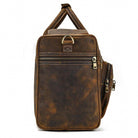 VacationGrabs leather luggage tote bag featuring multiple zippered pockets for convenient travel organization