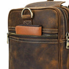 VacationGrabs leather luggage tote bag with durable stitching and convenient pocket for easy access