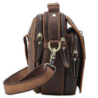 Stylish leather messenger bag with multiple compartments and adjustable shoulder strap for everyday use
