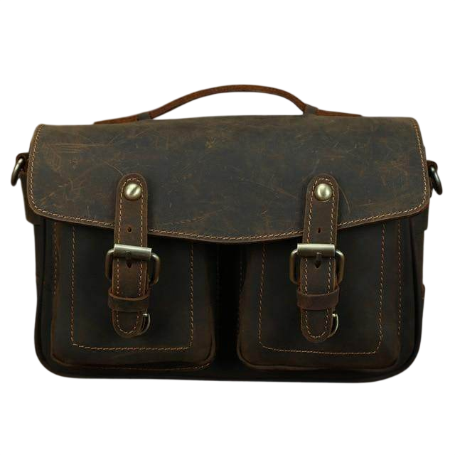 VacationGrabs Leather Messenger Bag for Photography