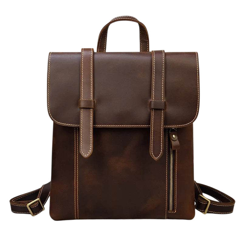 Leather Shoulder Backpack with Large Capacity for Men