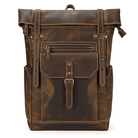 Leather style travel backpack from VacationGrabs with multiple pockets and durable design