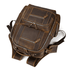 Leather style travel backpack from VacationGrabs featuring multiple zippered pockets and durable straps