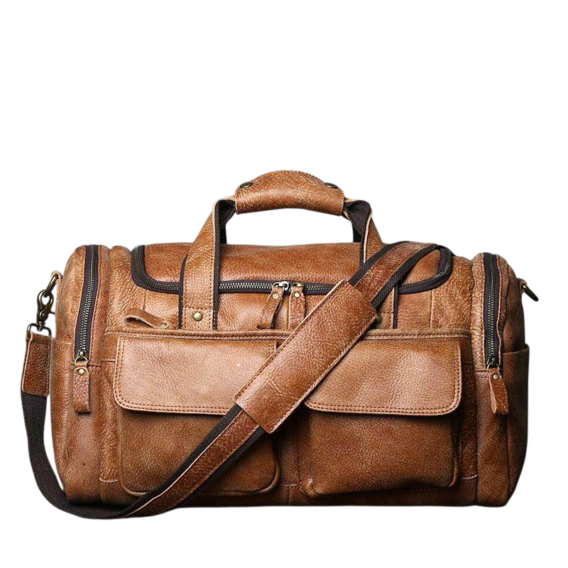 VacationGrabs Leather Travel Duffel Bag - Stylish & Durable