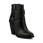 Rag Company Women's Leather Vacation Boots with Heel featuring a stylish buckle design