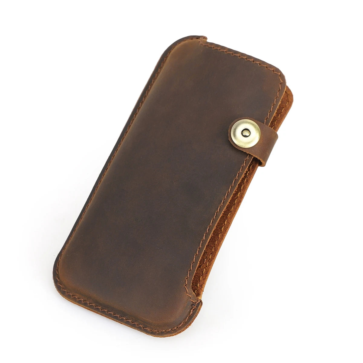 Brown leather waist pouch for men, perfect for travel and everyday use