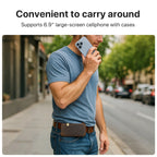 Leather waist pouch for men, brown, convenient for carrying phones
