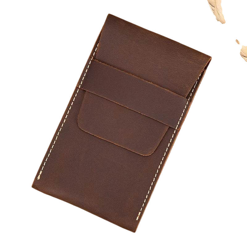 Leather Watch Case with Three Round Buckles Travel Storage