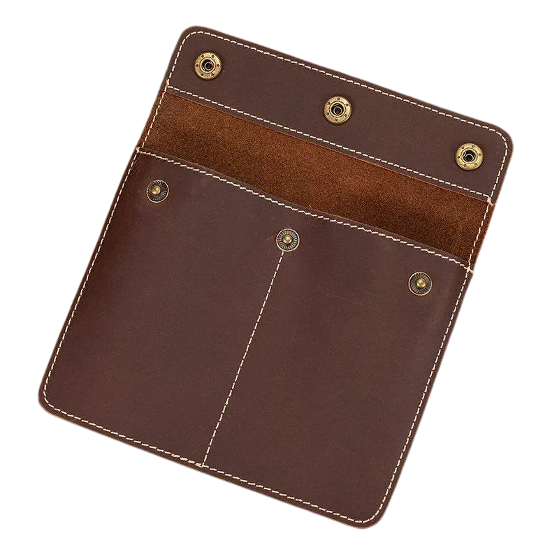 Leather Watch Case with Three Round Buckles Travel Storage