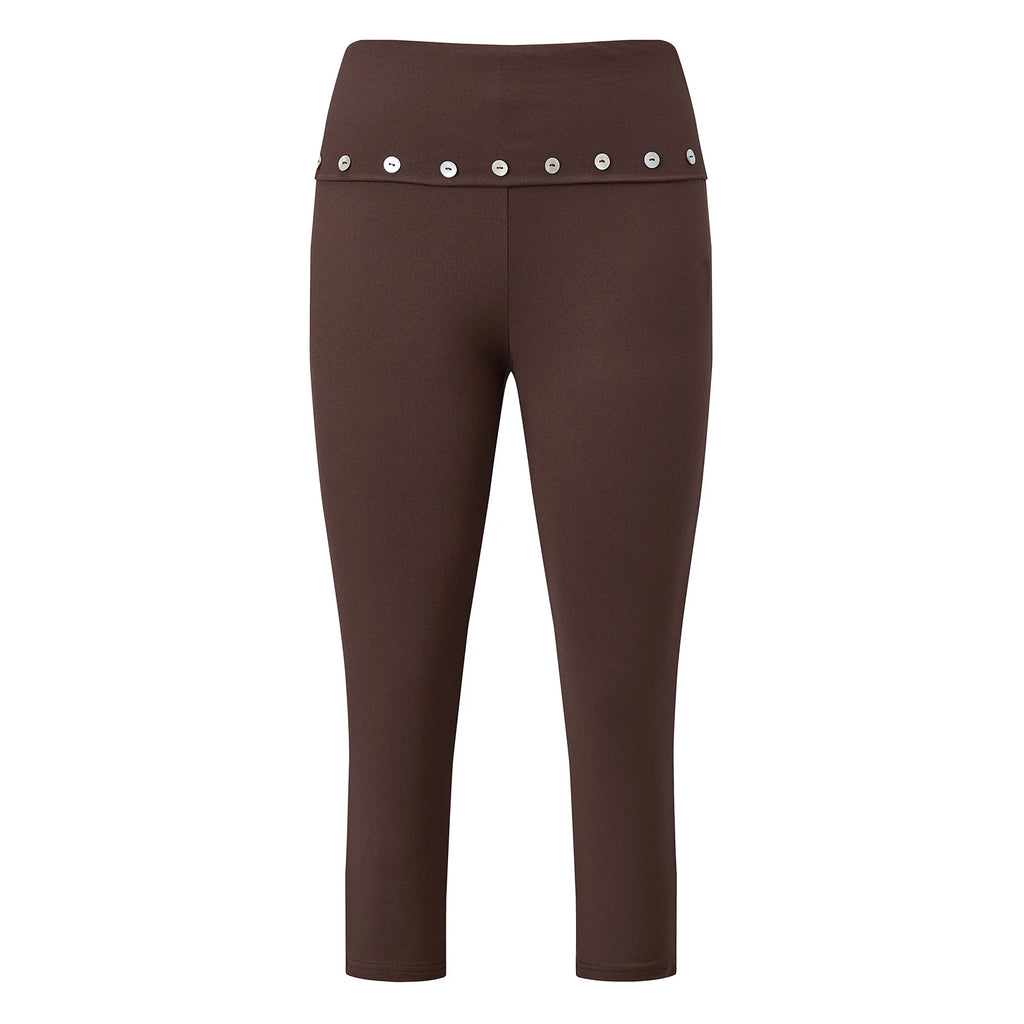 Brown leggings capri leggings for workouts and casual wear