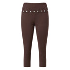 Brown leggings capri leggings for workouts and casual wear