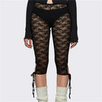Black leggings with lace, stylish for casual outfits