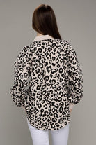 Women's Shirts - Shackets Leopard Corduroy Shacket