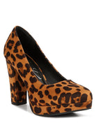 Women's Shoes - Heels Leopard Delia Seude Block Heel Pumps