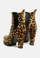 London Rag leopard print block heel boots featuring a stylish design with sturdy heel for comfort