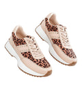 Women's leopard print leather sneakers for casual outings