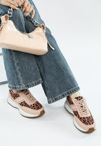 Women's leopard print leather sneakers for casual outfits