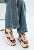 Women's leopard print leather sneakers for stylish everyday wear