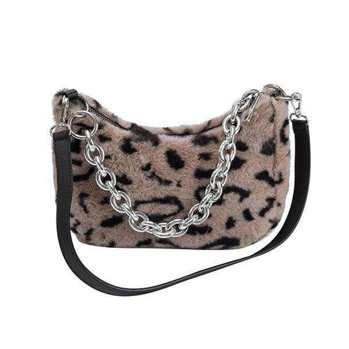 Leopard Print Plush Bag - VacationGrabs