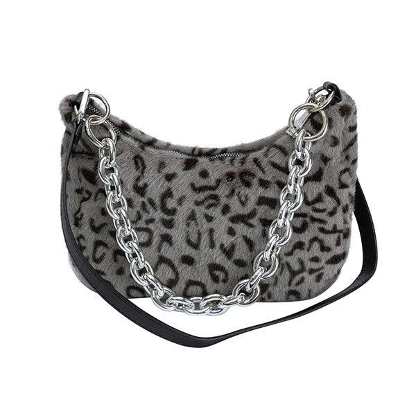 Wallets, Handbags & Accessories Leopard Print Plush Bag