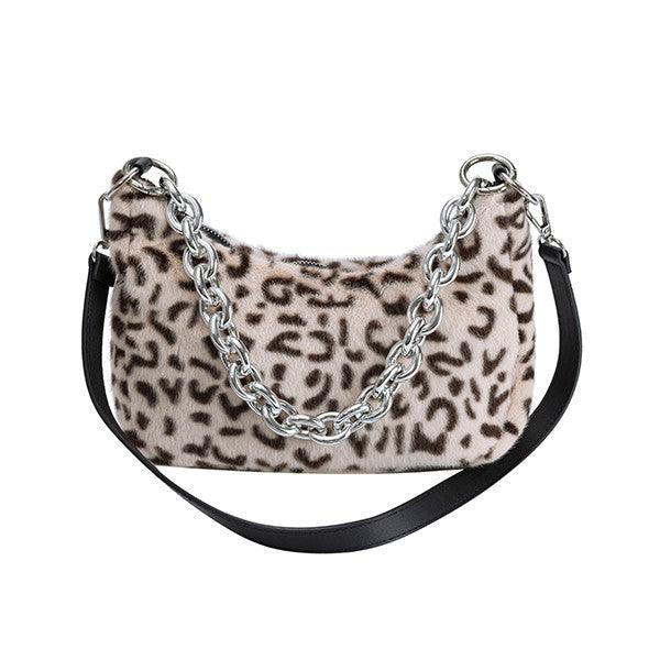 Wallets, Handbags & Accessories Leopard Print Plush Bag