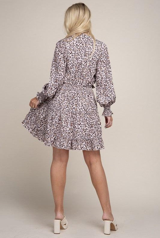 Women's Dresses Leopard Print Ruffle Hem Dress