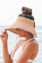 Aili's Corner leopard print sun visor ideal for sunny beach days and stylish outdoor activities