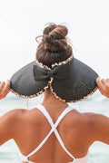 Aili's Corner leopard print sun visor with a stylish bow, perfect for sunny outdoor activities