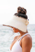 Aili's Corner leopard print sun visor for women, perfect for beach days and sunny outings