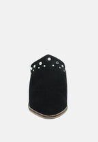 Leslie Stacked Heel Mules