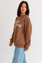 Women's Sweatshirts & Hoodies Letter Embroidery Oversized Sweatshirt