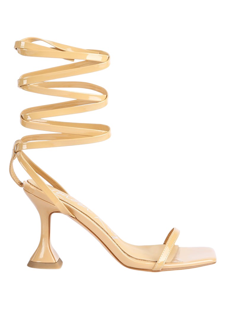 Lewk Strappy Tie Up Spool Heel Sandals