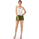Rag Company Women's Light Blue Summer Shorts styled with a white top for a trendy look