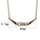 Light coffee stainless steel necklace featuring elegant gemstones and a stylish design