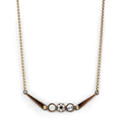 Light coffee stainless steel necklace with sparkling stones for a stylish look