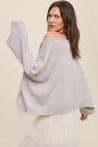 Women's Sweaters Light Weight Wide Neck Crop Pullover Knit Sweater