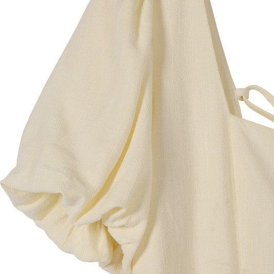 Women's Dresses Light Yellow Short Sleeve Back Strap Dress
