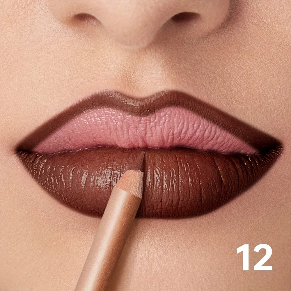 Lip pencil liner in nude brown shade for defining lips